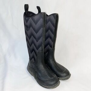 Muck Boot Company Women's  5 Hale Waterproof Boot Black Grey Chevron HAW1WAV